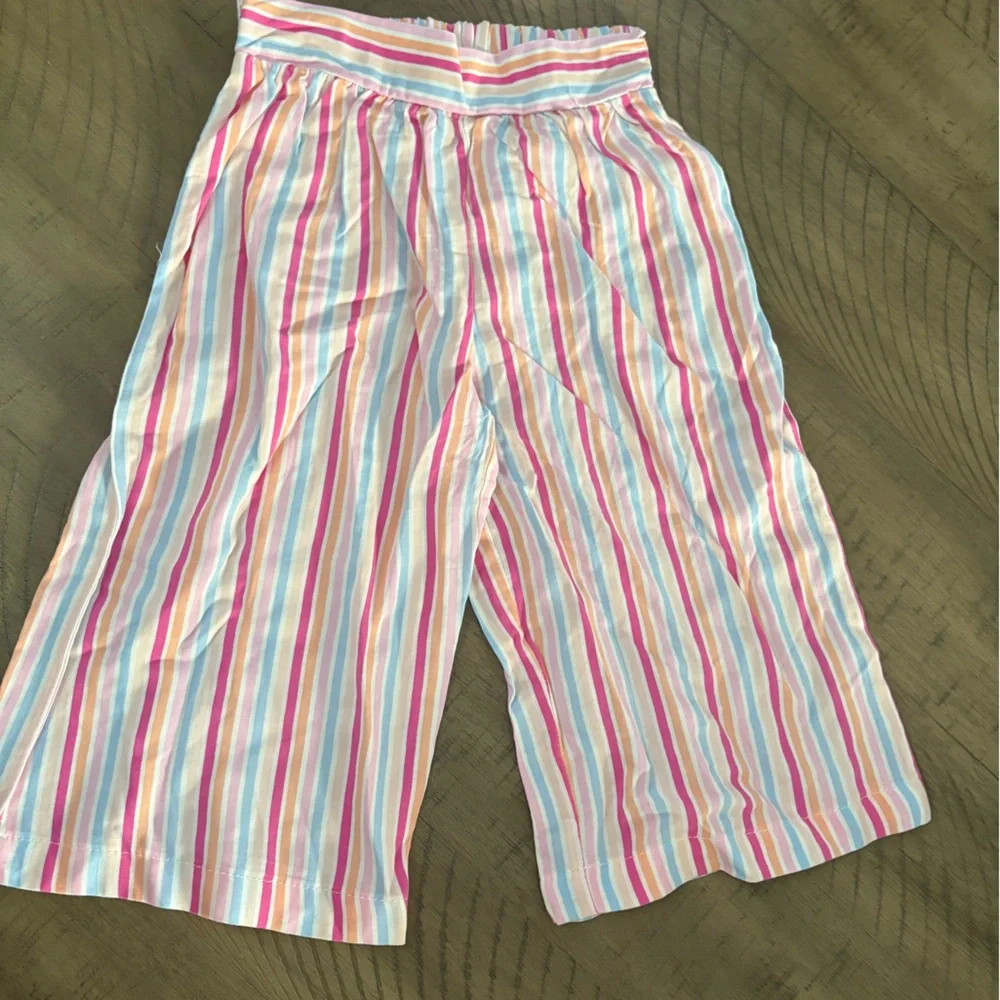 NWT Multicolor Striped Kids pants shirt Set by Btween everyday spring vacation - Picture 3 of 5